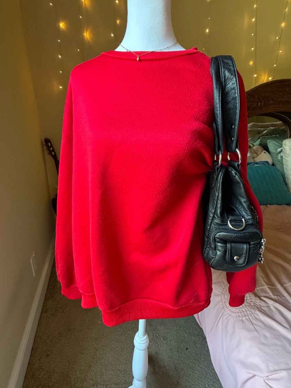 Vibrant cherry red sweatshirt